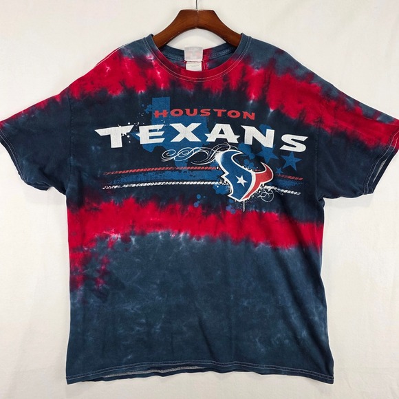 NFL Team Apparel Other - NFL Team Apparel Houston Texans Men's XL Red Blue Tie Dye Graphic T-Shirt